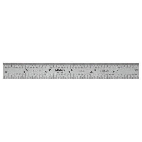 Combination Square Blade - Model 180-402U-6″-16R Graduation - Regular - Exact Industrial Supply