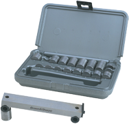 Sine Bar Set with 18 Blocks - #52-455-050; 1" x 5"; .0002 Square & Parallel - Exact Industrial Supply
