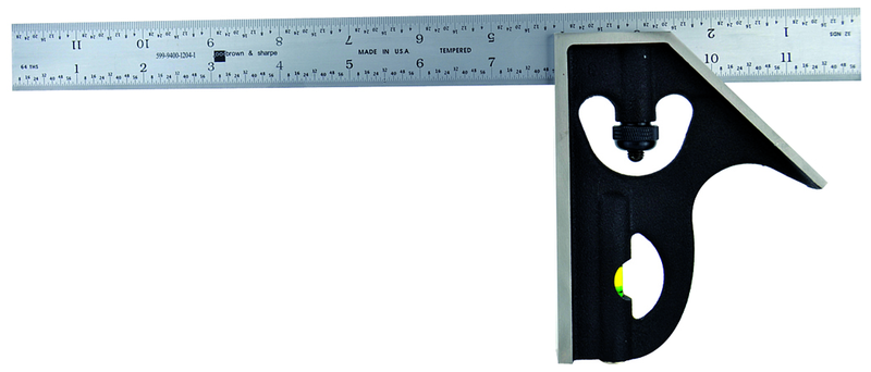 #599-403-2404 - 24'' - 4R Graduation - Regular Blade - 2 Piece Combination Square Set - Exact Industrial Supply