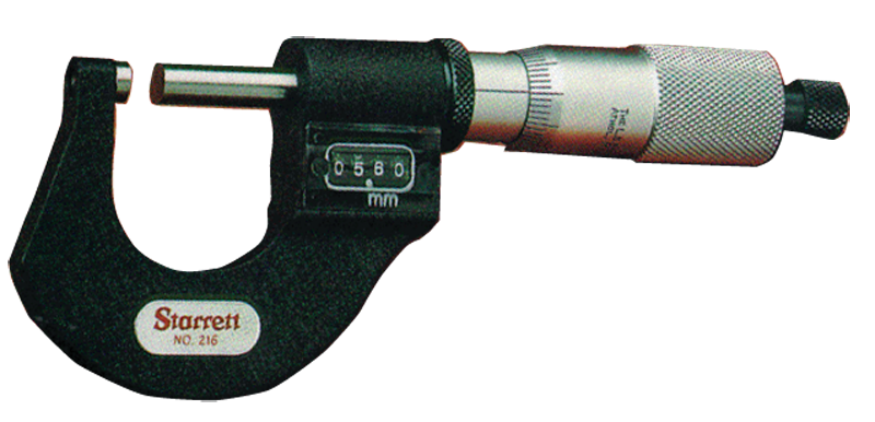 #T216XRL-1 - 0 - 1'' Measuring Range - .0001 Graduation - Ratchet Thimble - Carbide Face - Digital Outside Micrometer - Exact Industrial Supply
