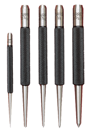 #S117PC - 5 Piece Center Punch Set - 1/16 to 1/4'' Diameter - Exact Industrial Supply