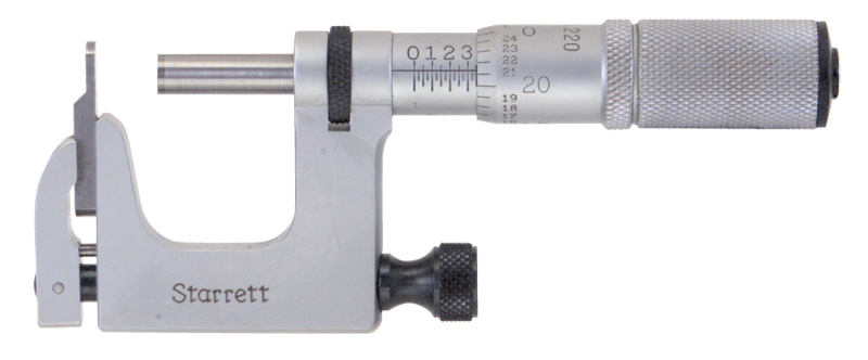 #220XFL-1 - 0 - 1'' Measuring Range - .001 Graduation - Friction Thimble - Carbide Face - Multi Anvil Micrometer - Exact Industrial Supply