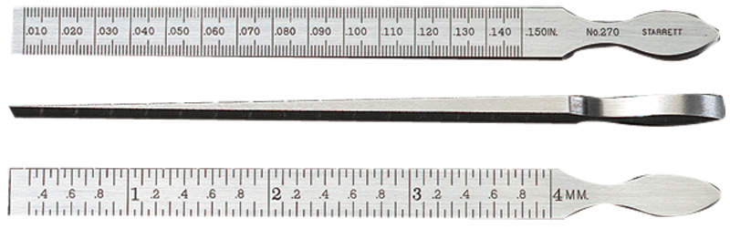 #270 - 1 Leaf - .010 to .150" (.3 to 4mm) Range - Taper Gage - Exact Industrial Supply