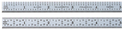 #C304SRE-6 - 6'' Long - 4R Graduation - 3/4'' Wide - Satin Chrome Finish Semi-Flexible Steel Rule - Exact Industrial Supply