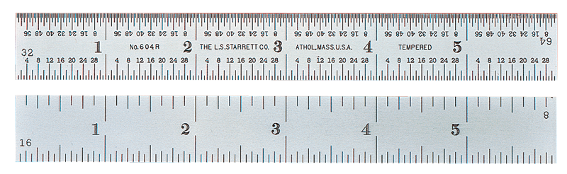#C635-300-Certified - 300mm Long - 35 Graduation - 1'' Wide - Spring Tempered Rule with Certification - Exact Industrial Supply