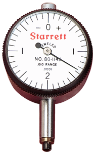 #80-144J - .100 Total Range - 0-20-0 Dial Reading - ANSI 0 Dial Indicator - Exact Industrial Supply