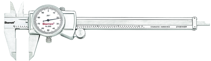 #3202-12 - 0 - 12" Stainless Steel Dial Caliper with .001" Graduations - Exact Industrial Supply