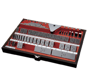 81 Piece - Grade 2+4 - 2 Microinches - Square Steel Gage Block Set in Case - Exact Industrial Supply