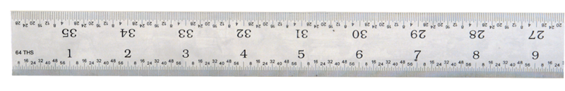#402-048 - 48'' Long - 4R Graduation - 1-1/4'' Wide - Steel Scale - Exact Industrial Supply
