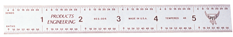 #401-018CT - 18'' Long - 4R Graduation - 3/4'' Wide - Certified Flexible Rule - Exact Industrial Supply