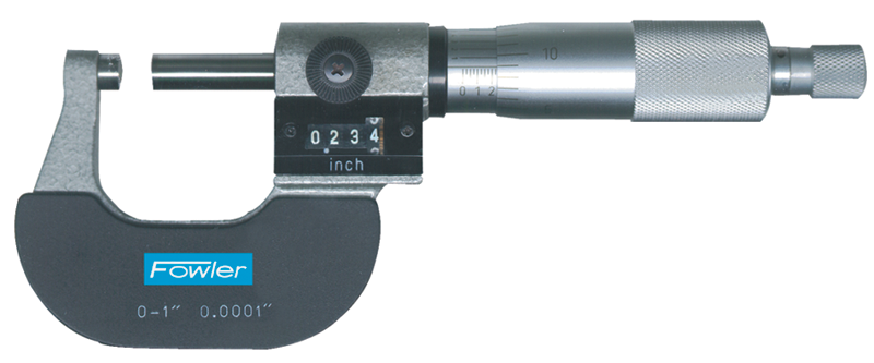 0 - 3'' Measuring Range - .0001" Graduation - Ratchet Thimble - Carbide Face - Digital Outside Micrometer Set - Exact Industrial Supply