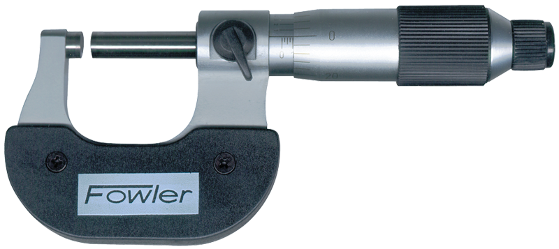 0 - 1'' Measuring Range - .0001" Graduation - Ratchet Thimble - Carbide Face - Economy Outside Micrometer - Exact Industrial Supply