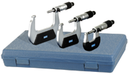 0 - 3'' Measuring Range - .0001" Graduation - Ratchet Thimble - Carbide Face - Economy Outside Micrometer - Exact Industrial Supply