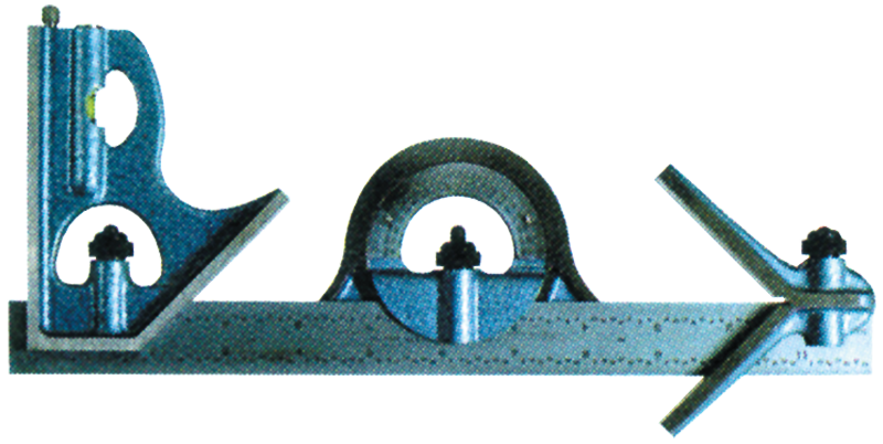 #52-370-012 - 12''-- 4R Graduation - Regular Blade - 4 Piece Combination Square Set - Exact Industrial Supply