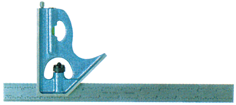 #52-388-012 - 12'' - 4R Graduation - Satin Chrome - 2 Piece Combination Square Set - Exact Industrial Supply