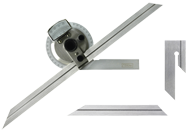 #52-440-612 - 360° Graduation - 6 & 12'' Blade Size - Bevel Protractor - Exact Industrial Supply