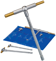 #52-470-000 - 6 Pieces - 5/16 to 6'' Measuring Range - Telescoping Gage Set - Titanium Coated Contact Points - Exact Industrial Supply