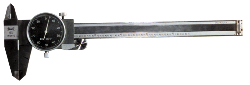 0 - 6'' Measuring Range (.001 Grad.) - Shockproof Dial Caliper - Exact Industrial Supply