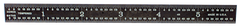 #162-024EZ - 24'' Long - 16R Graduation - 1-1/8'' Wide - E-Z Read Black Chrome Rigid Scale - Exact Industrial Supply