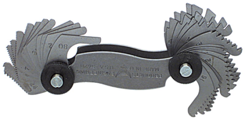 #5626 - 28 Leaves - 2-1/4 to 28 inch Pitch - Screw Pitch Gage - Exact Industrial Supply