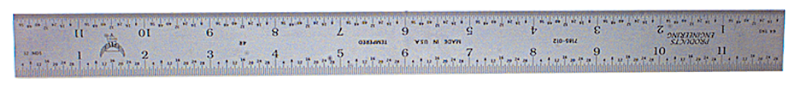 #7185-012 - 12'' - 4R Graduation - Regular - Combination Square Blade - Exact Industrial Supply