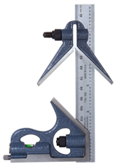 #7124-006H - 6'' - E/M Graduation - Regular Blade - 3 Piece Combinatioin Square Set - Exact Industrial Supply