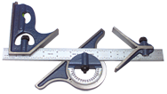 #7118-012H - 12'' - 4R Graduation - Blade - 4 Piece Combinatioin Square Set - Exact Industrial Supply