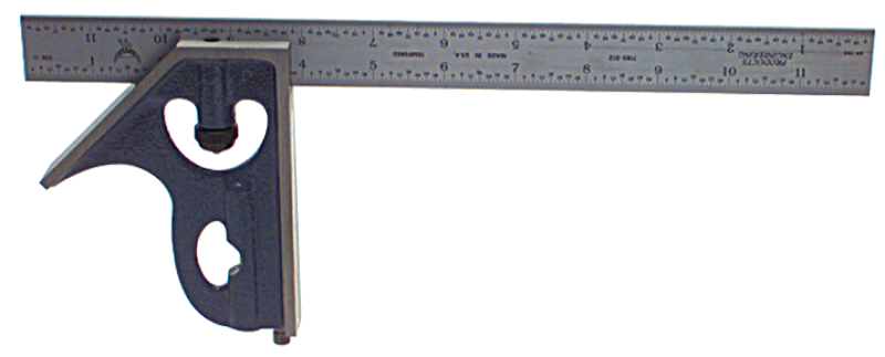 #7141-012H - 12'' - 16R Graduation - Regular Blade - 2 Piece Combinatioin Square Set - Exact Industrial Supply