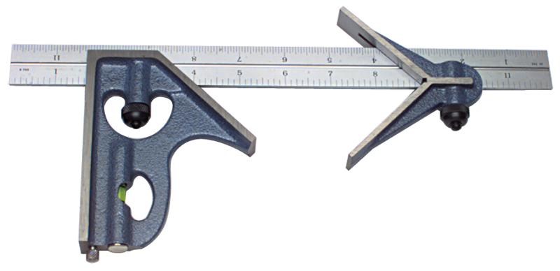 #7122-018 - 18'' - 4R Graduation - Regular Blade - 3 Piece Combinatioin Square Set - Exact Industrial Supply