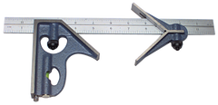 #7142-012 - 12'' - 16R Graduation - Regular Blade - 3 Piece Combinatioin Square Set - Exact Industrial Supply