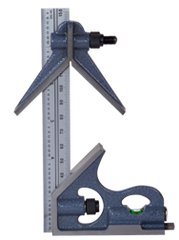 #7124-006 - 6'' - E/M Graduation - Regular Blade - 3 Piece Combinatioin Square Set - Exact Industrial Supply