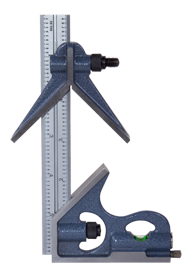 #7142-006 - 6'' - 16R Graduation - Regular Blade - 3 Piece Combinatioin Square Set - Exact Industrial Supply