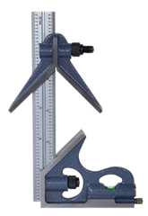 #7142-006 - 6'' - 16R Graduation - Regular Blade - 3 Piece Combinatioin Square Set - Exact Industrial Supply