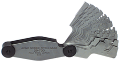 #52-485-030 - 16 Leaves - 1 to 12 Pitch - 29° Acme Screw Thread Gage - Exact Industrial Supply