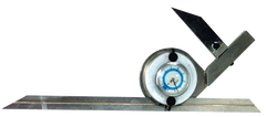 #52-440-777 - 6 & 12'' Blade Size - Bevel Protractor with Dial Reading - Exact Industrial Supply