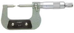 0 - 1'' Measuring Range - .0001 Graduation - Ratchet Thimble - High Speed Steel Face - Point Micrometer - Exact Industrial Supply