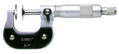 0 - 1'' Measuring Range -  .0001 Graduation - Ratchet Thimble - High Speed Steel Face - Disc Micrometer - Exact Industrial Supply