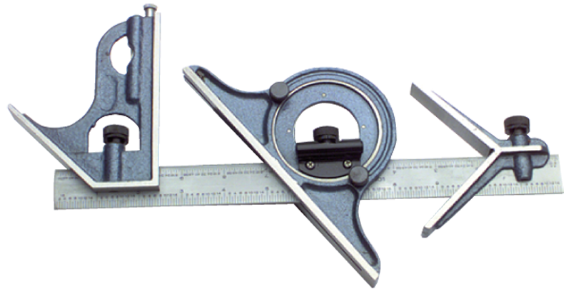 #CS123 - 12" - 3 Piece Combination Square Set - Exact Industrial Supply