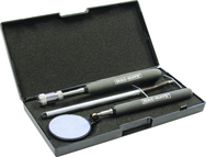 2-1/2" Round Glass - 36" Extended Length - Telescoping Magnifier; Magnet; Finger - Exact Industrial Supply