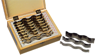#599-921-25 - 9 Piece Set - 1/32'' Thickness - 1/8'' Increments - 1/2 to 1-1/2'' - Wavy Parallel Set - Exact Industrial Supply