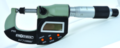 IP65 Electronic Micrometer - 0-1"/24.4mm Range - .00005"/.001mm Resolution - Output S4 Connector (Not IP) - Exact Industrial Supply