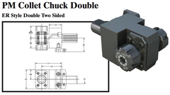 PM Collet Chuck Double (ER Style Double Two Sided) - Part #: PM93.4032ER - Exact Industrial Supply