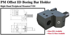 PM Offset ID Boring Bar Holder (Right Hand Peripheral Mounted VDI) - Part #: PM56.4032RS - Exact Industrial Supply
