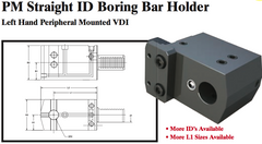 PM Straight ID Boring Bar Holder (Left Hand Peripheral Mounted VDI) - Part #: PM52.4025LS - Exact Industrial Supply