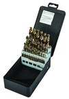 29 Pc. 1/16" - 1/2" by 64ths Cobalt Bronze Oxide Screw Machine Drill Set - Exact Industrial Supply