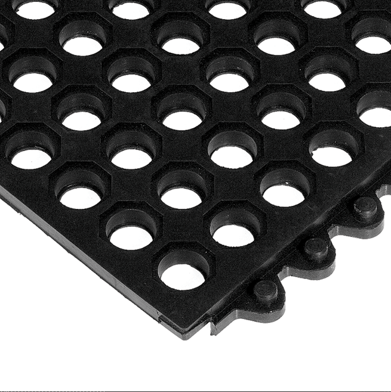 24 / Seven Floor Mat - 3' x 3' x 5/8" Thick (Black Drainage All Purpose) - Exact Industrial Supply