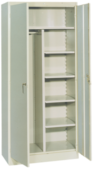 36 x 24 x 78'' (Dove Gray or Putty) - Combo Wardrobe/Storage Cabinet - Exact Industrial Supply