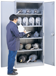 36 x 21 x 78'' (Dove Gray or Putty) - Full Height Storage Cabinet - Exact Industrial Supply