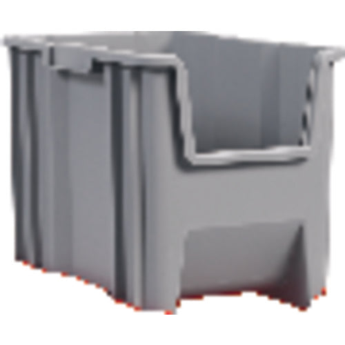 10″ × 17 1/2″ × 10 1/2″ - Gray Stak-N-Store Bin - Exact Industrial Supply