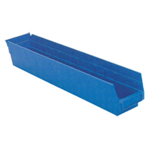 4 1/8″ × 23 5/8″ × 4″ - Blue Economy Shelf Bin - Exact Industrial Supply